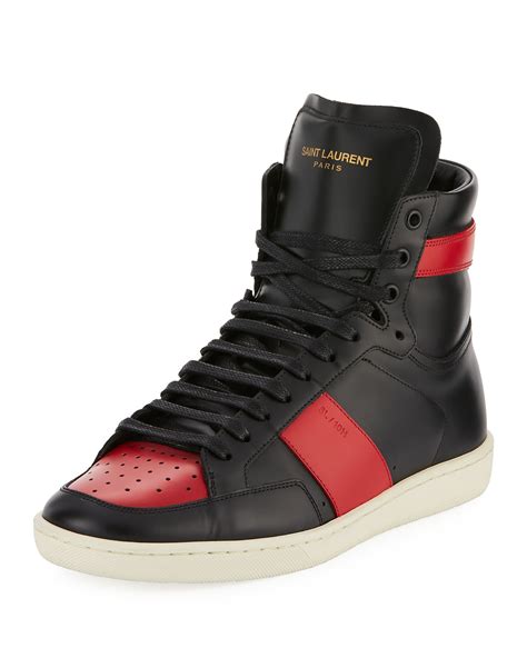 red ysl patent leather high top sneakers|ysl shoes.